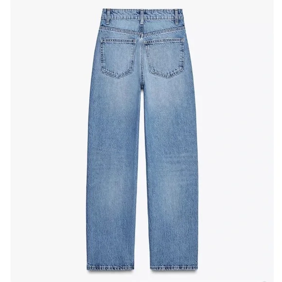 ZARA High Waist 90s Vintage Jeans Mom Fit Jean Classic Blue Denim Women's Jeans - Picture 8 of 12